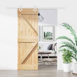DRZWI PRZESUWNE NATURALNE I BIAŁE 70X210CM