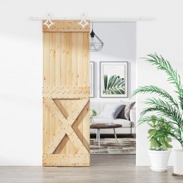 DRZWI PRZESUWNE NATURALNE I BIAŁE 70X210CM