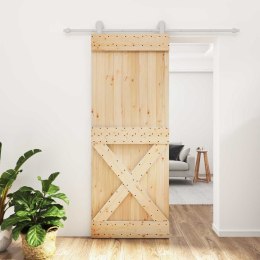 DRZWI PRZESUWNE NATURALNE I BIAŁE 80X210CM