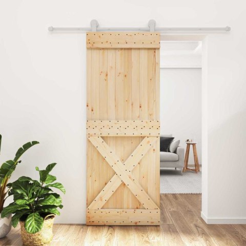 DRZWI PRZESUWNE NATURALNE I BIAŁE 80X210CM