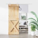 DRZWI PRZESUWNE NATURALNE I BIAŁE 80X210CM