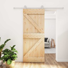 DRZWI PRZESUWNE NATURALNE I BIAŁE 85X210CM