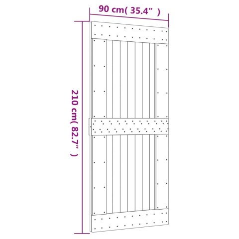 DRZWI PRZESUWNE NATURALNE I BIAŁE 90X210CM