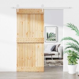 DRZWI PRZESUWNE NATURALNE I BIAŁE 90X210CM