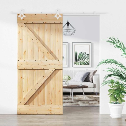 DRZWI PRZESUWNE NATURALNE I BIAŁE 95X210CM