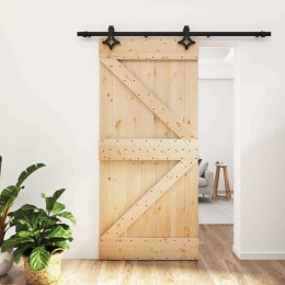 DRZWI PRZESUWNE NATURALNY I CZARNY 95X210CM