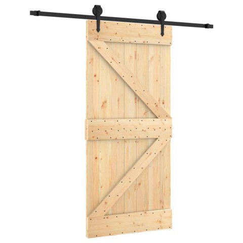 DRZWI PRZESUWNE NATURALNY I CZARNY 95X210CM