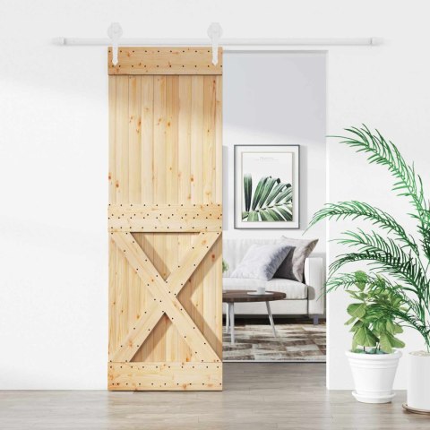 DRZWI PRZESUWNE NATURALNE I BIAŁE 70X210CM