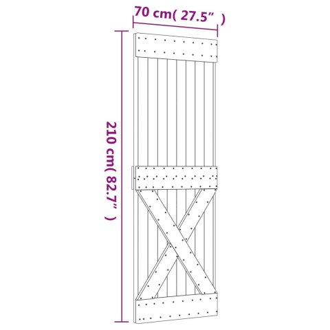 DRZWI PRZESUWNE NATURALNE I BIAŁE 70X210CM