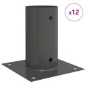 VidaXL Okrągły kotwicy gruntowej 12 pcs antracytowy 15 x 15 x 15 cm