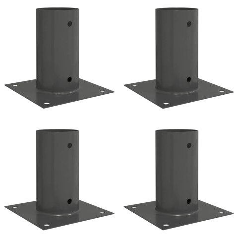 VidaXL Okrągły kotwicy gruntowej 4 pcs antracytowy 15 x 15 x 15 cm