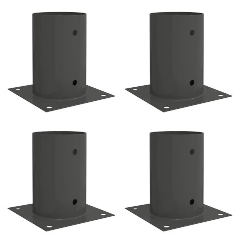 VidaXL Okrągły kotwicy gruntowej 4 pcs antracytowy 15 x 15 x 15 cm
