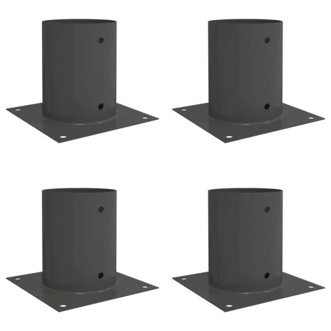 VidaXL Okrągły kotwicy gruntowej 4 pcs antracytowy 18 x 18 x 15 cm