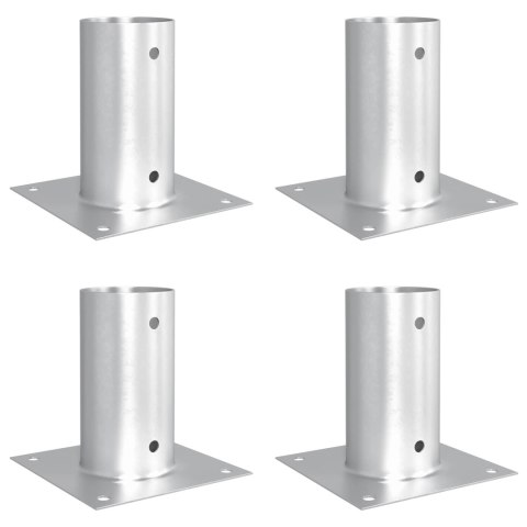VidaXL Okrągły kotwicy gruntowej 4 pcs srebrny 15 x 15 x 15 cm Metal