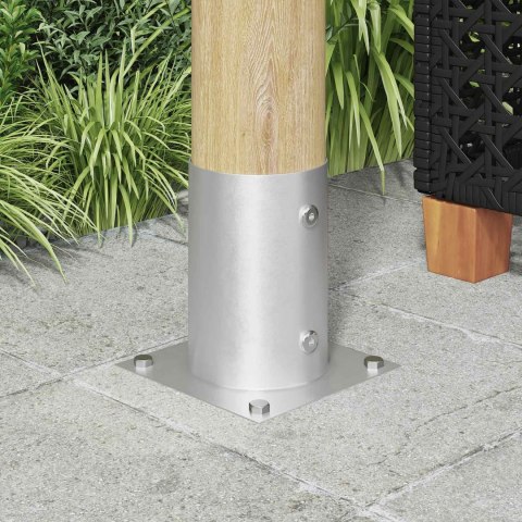 VidaXL Okrągły kotwicy gruntowej 4 pcs srebrny 15 x 15 x 15 cm Metal