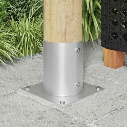 VidaXL Okrągły kotwicy gruntowej 4 pcs srebrny 18 x 18 x 15 cm Metal