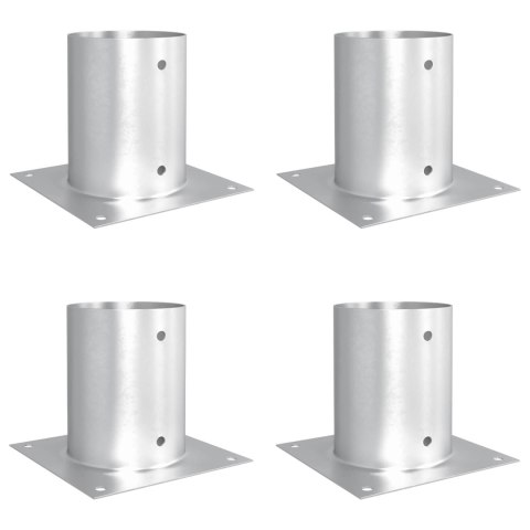 VidaXL Okrągły kotwicy gruntowej 4 pcs srebrny 18 x 18 x 15 cm Metal
