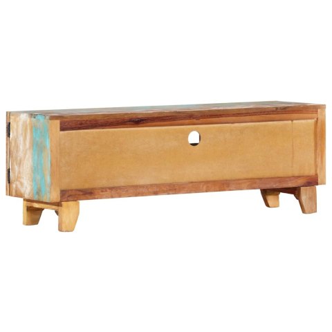 RĘCZNIE RZEŹBIONA SZAFKA POD TV 120X30X40CM DREWNO ODZYSKANE