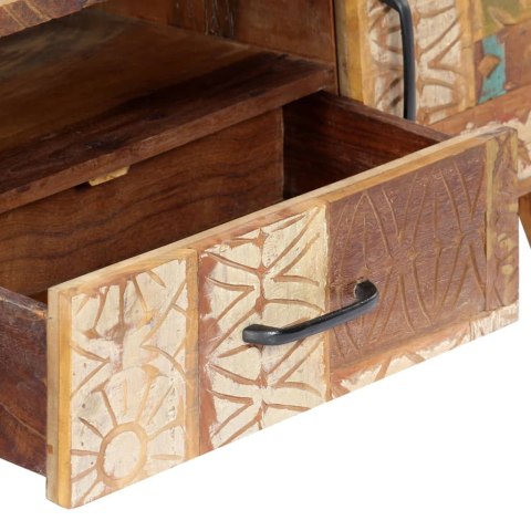 RĘCZNIE RZEŹBIONA SZAFKA POD TV 120X30X40CM DREWNO ODZYSKANE