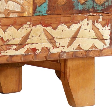 RĘCZNIE RZEŹBIONA SZAFKA POD TV 120X30X40CM DREWNO ODZYSKANE