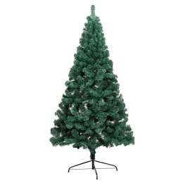 VidaXL Choinka z lampkami i bombkami, połówka, zielona, 150 cm