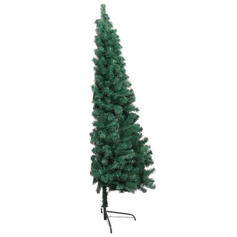 VidaXL Choinka z lampkami i bombkami, połówka, zielona, 150 cm