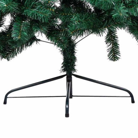 VidaXL Choinka z lampkami i bombkami, połówka, zielona, 150 cm
