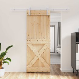 DRZWI PRZESUWNE NATURALNE I BIAŁE 80X210CM