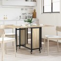 VidaXL Składany stół jadalny z kółkami 130 x 80 x 76,5 cm stal PB