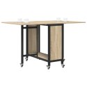 VidaXL Składany stół jadalny z kółkami 130 x 80 x 76,5 cm stal PB