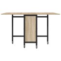 VidaXL Składany stół jadalny z kółkami 130 x 80 x 76,5 cm stal PB