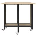 VidaXL Składany stół jadalny z kółkami 130 x 80 x 76,5 cm stal PB