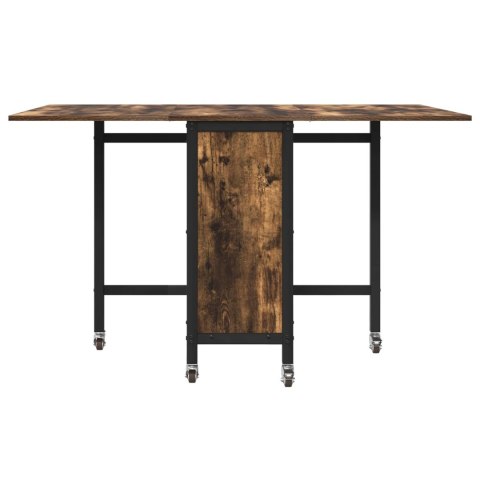 VidaXL Składany stół jadalny z kółkami 130 x 80 x 76,5 cm stal PB