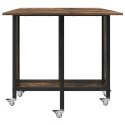 VidaXL Składany stół jadalny z kółkami 130 x 80 x 76,5 cm stal PB