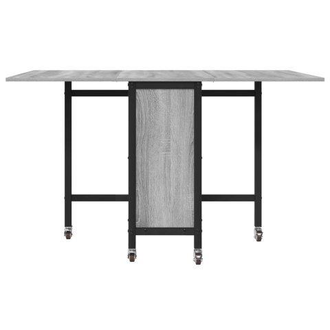 VidaXL Składany stół jadalny z kółkami 130 x 80 x 76,5 cm stal PB