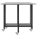 VidaXL Składany stół jadalny z kółkami 130 x 80 x 76,5 cm stal PB