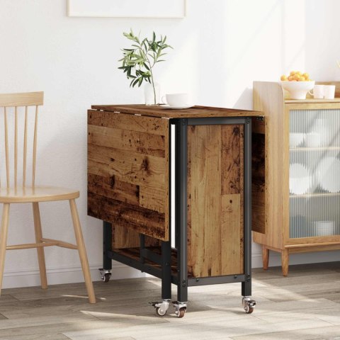 VidaXL Składany stół jadalny z kółkami 130 x 80 x 76,5 cm stal PB