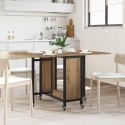 VidaXL Składany stół jadalny z kółkami 130 x 80 x 76,5 cm stal PB