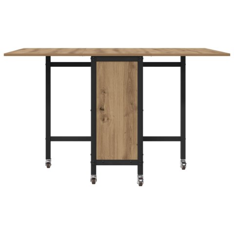 VidaXL Składany stół jadalny z kółkami 130 x 80 x 76,5 cm stal PB