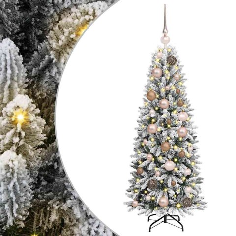 VidaXL Sztuczna choinka Biały 120 cm PVC, Plastik, Stal i PE