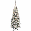 VidaXL Sztuczna choinka Biały 120 cm PVC, Plastik, Stal i PE