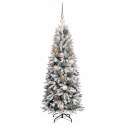 VidaXL Sztuczna choinka Biały 120 cm PVC, Plastik, Stal i PE