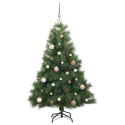 VidaXL Sztuczna choinka z 150 diodami LED Zielony 150 cm PE i PVC
