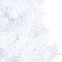 VidaXL Sztuczna choinka z lampkami i bombkami, biała, 150 cm, PVC