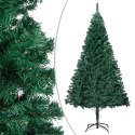 VidaXL Sztuczna choinka z lampkami i bombkami, zielona, 150 cm, PVC