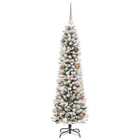 VidaXL Sztuczna choinka z podstawą Biały 150 cm PVC, Metal i Plastik