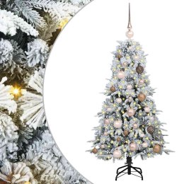 VidaXL Sztuczna choinka z zawiasami z podstawą Biały 120 cm PE i PVC