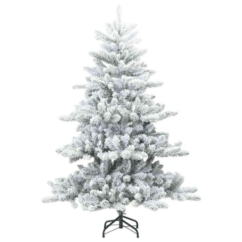 VidaXL Sztuczna choinka z zawiasami z podstawą Biały 150 cm PVC i stal