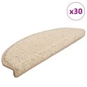 VidaXL Maty na schody 30 szt. 65x21x4 cm Kremowe półokrągłe duże
