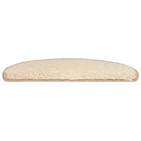 VidaXL Maty na schody 30 szt. 65x21x4 cm Kremowe półokrągłe duże